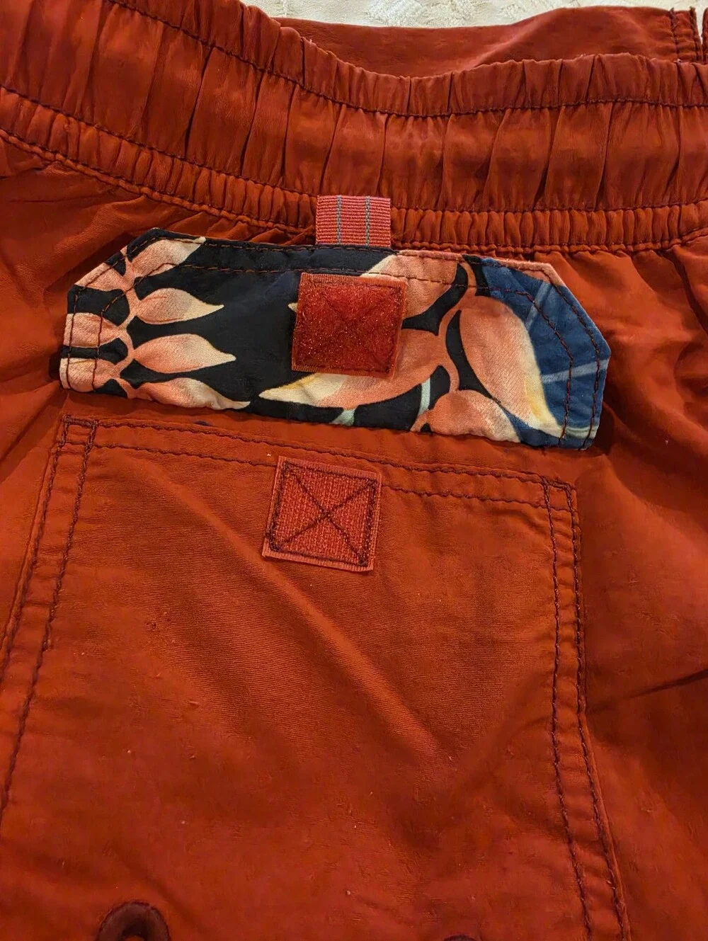 Tommy Bahama Red Men's Swim Trunks with Embroidered Marlin